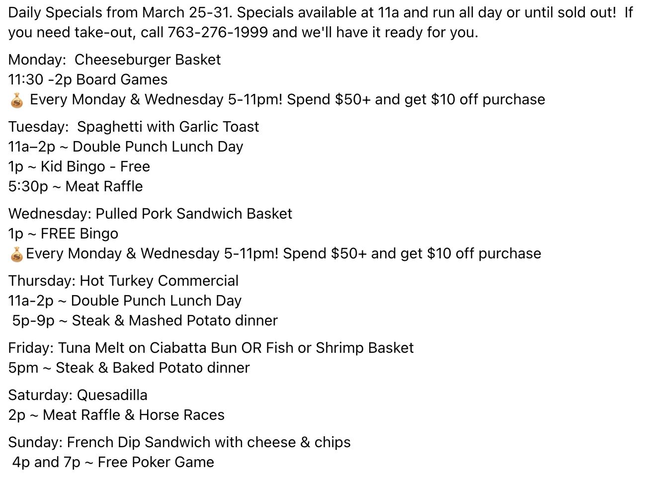 BILLY'S ROCKFORD BAR in Rockford, Minnesota